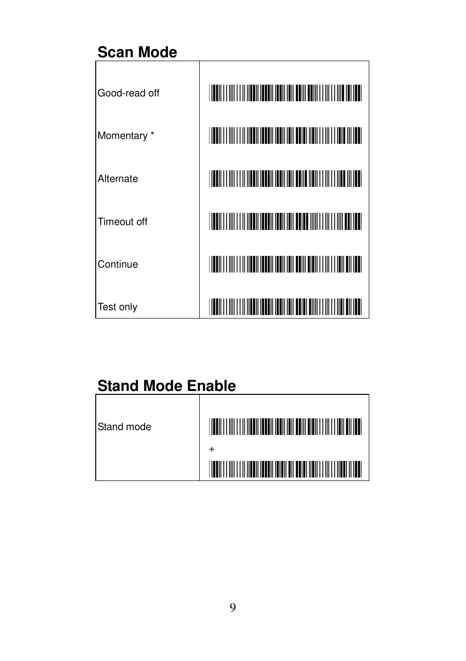 Scan mode, Stand mode enable | Argox AS Series Quick Start User Manual | Page 12 / 33