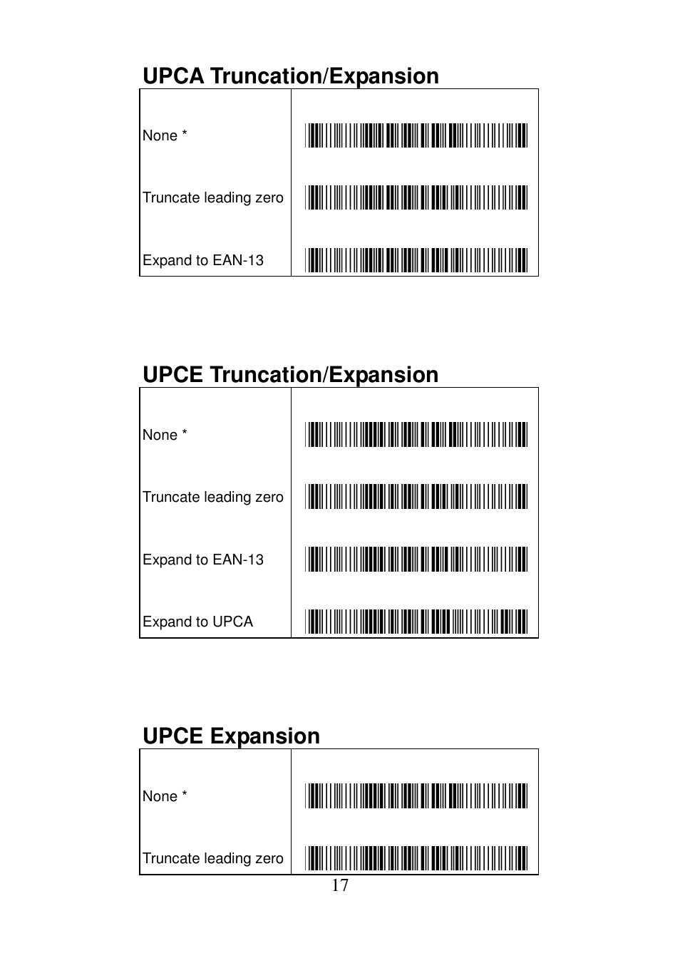 Upca truncation/expansion, Upce truncation/expansion, Upce expansion | Argox AS Series Quick Start User Manual | Page 20 / 33