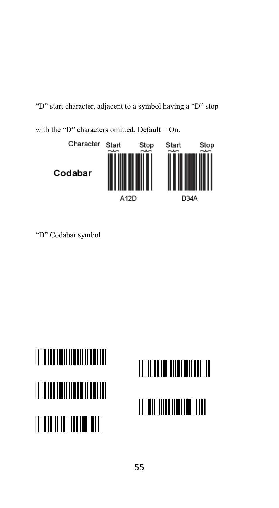 Codabar | Argox AS-9500 User Manual | Page 56 / 159