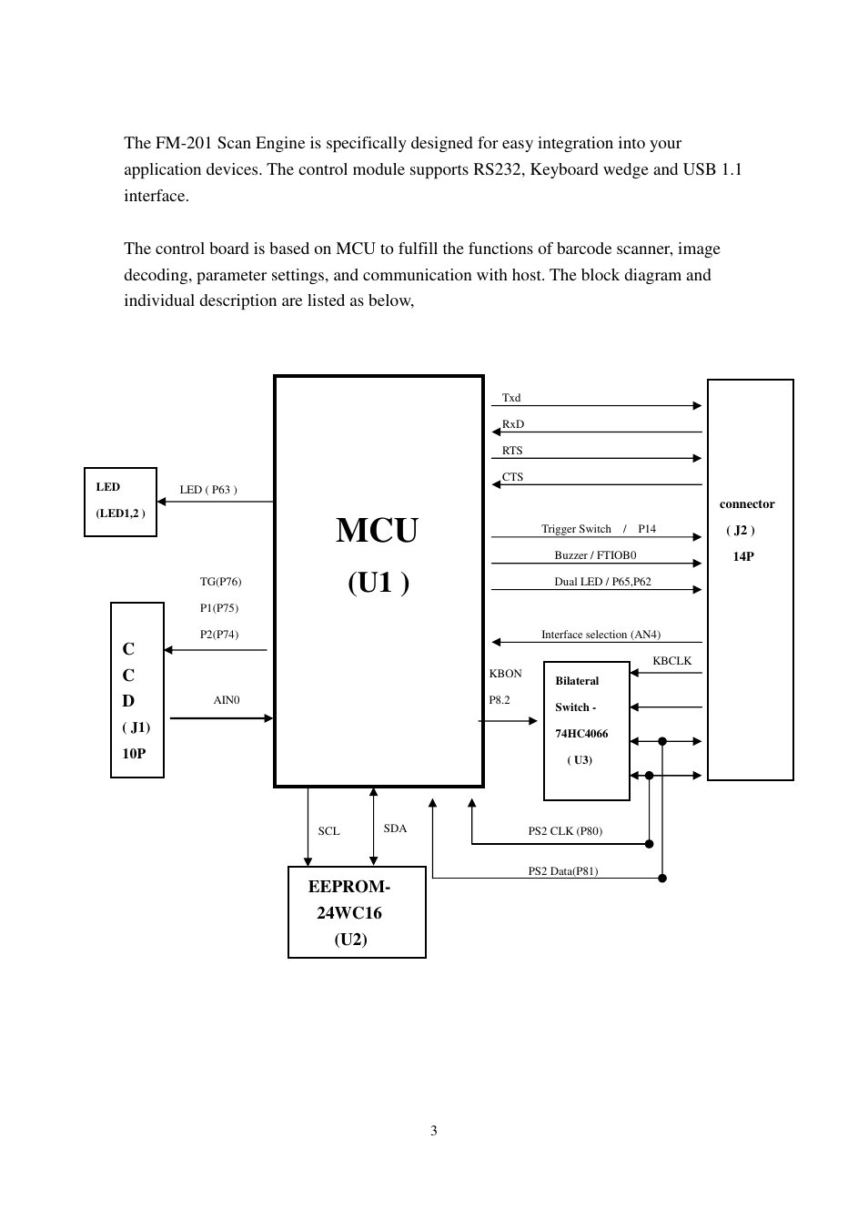 U1 ), C c d | Argox FM201 User Manual | Page 4 / 15