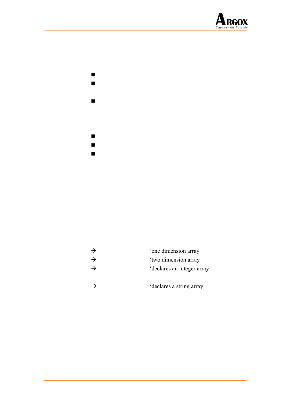 Variable names and declaration characters, Array variables, Expression and operators | 3 expression and operators | Argox PA-20 Basic Programming Manual User Manual | Page 10 / 143