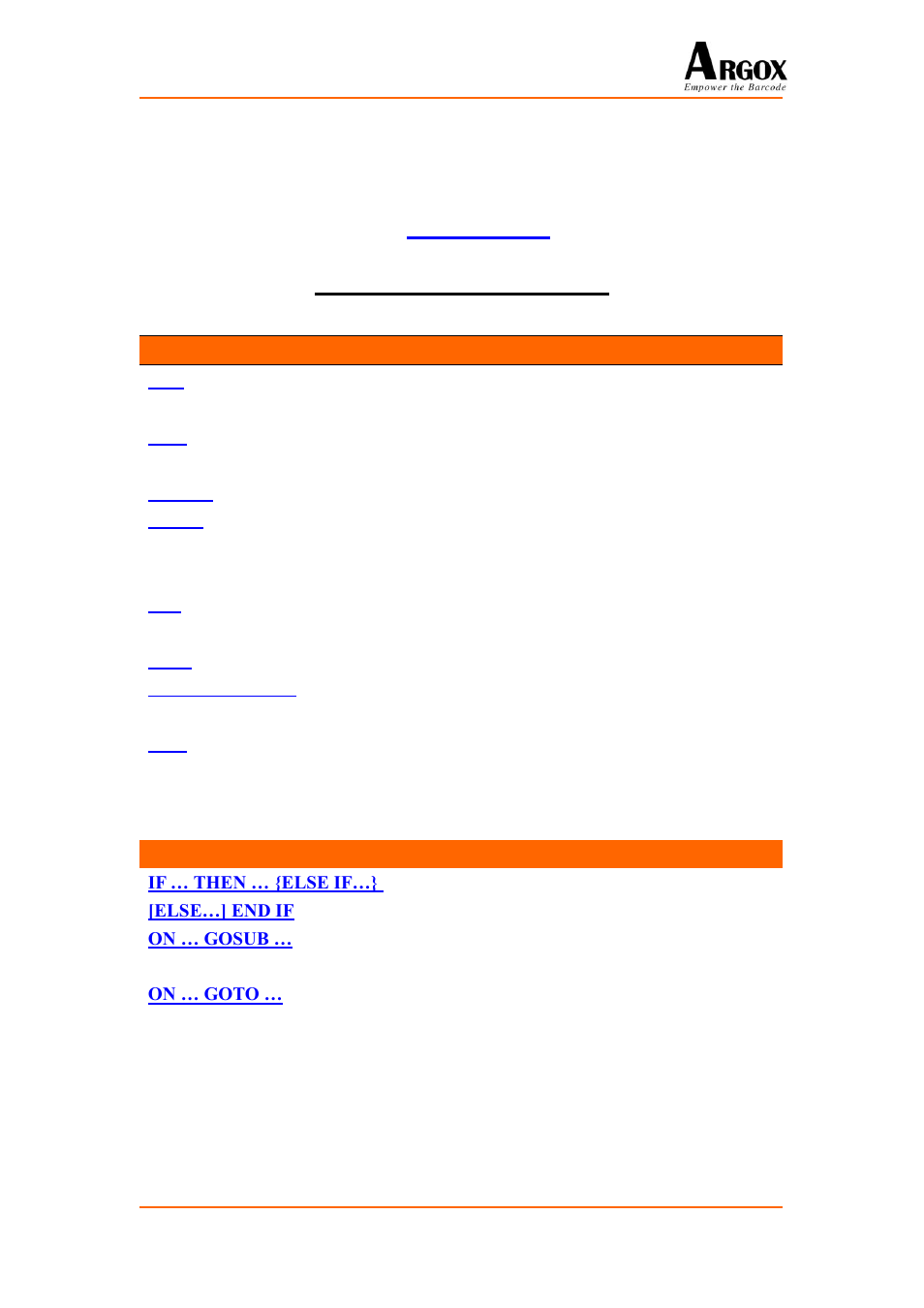 Appendices, Appendix a, Pt-basic commands list | General commands, Commands for decision structures, Gosub, Goto, Set_precision, 4 appendices, Appendix a pt-basic commands list | Argox PA-20 Basic Programming Manual User Manual | Page 106 / 143