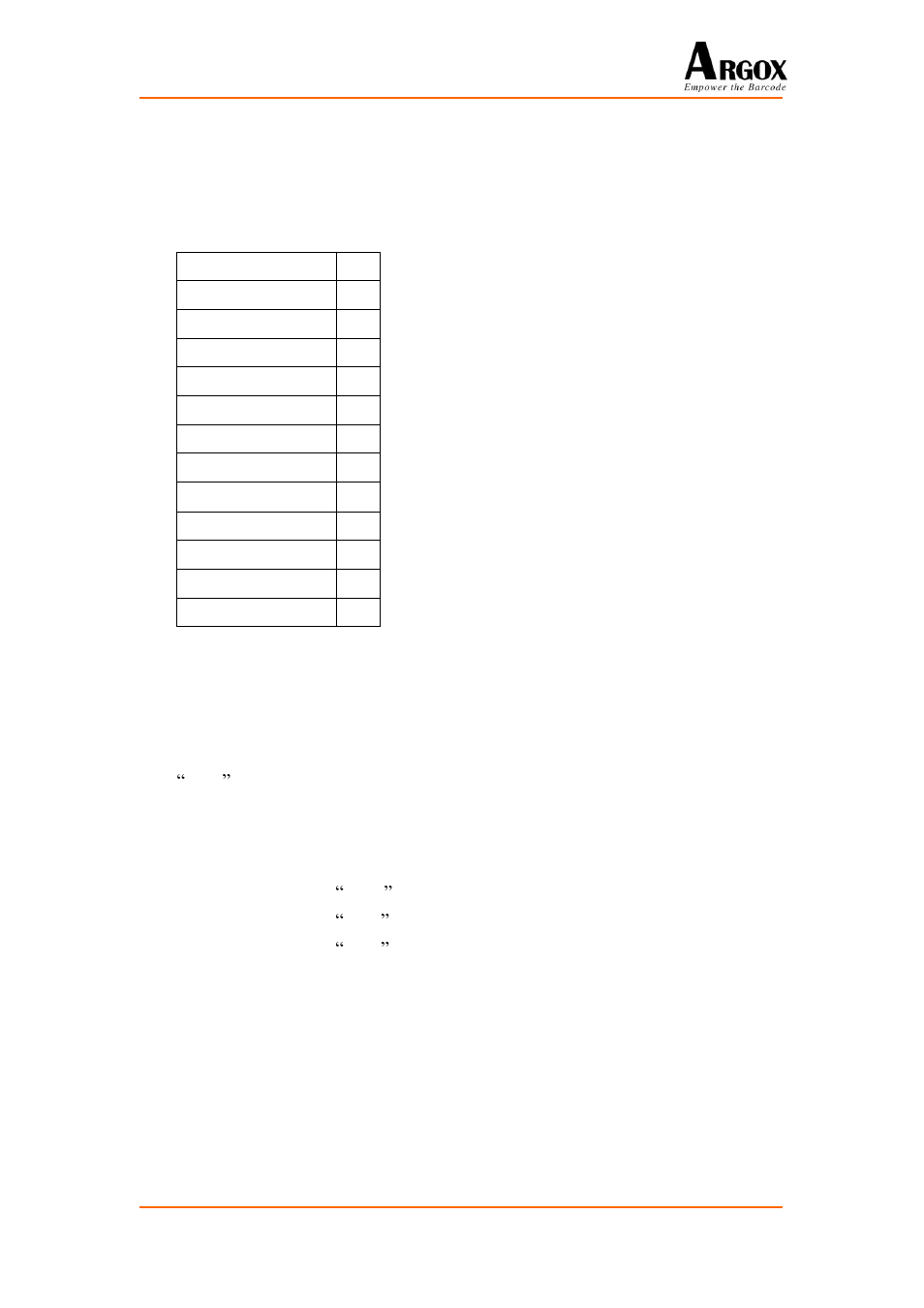 See note1 | Argox PA-20 Basic Programming Manual User Manual | Page 141 / 143
