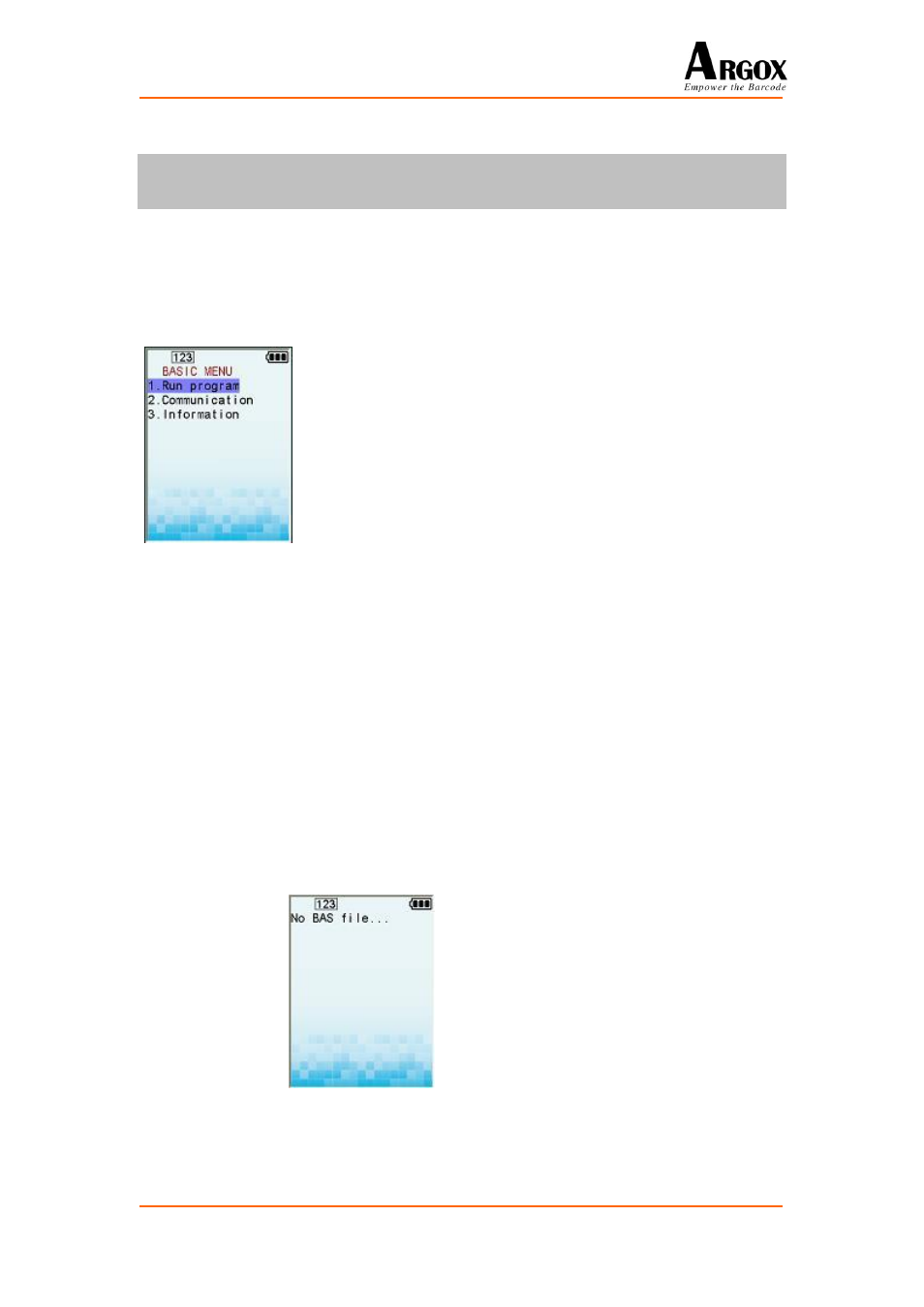 How to run basic program, Basic menu, Run program | Communication, 1 how to run basic program, 1 basic menu | Argox PA-20 Basic Programming Manual User Manual | Page 6 / 143