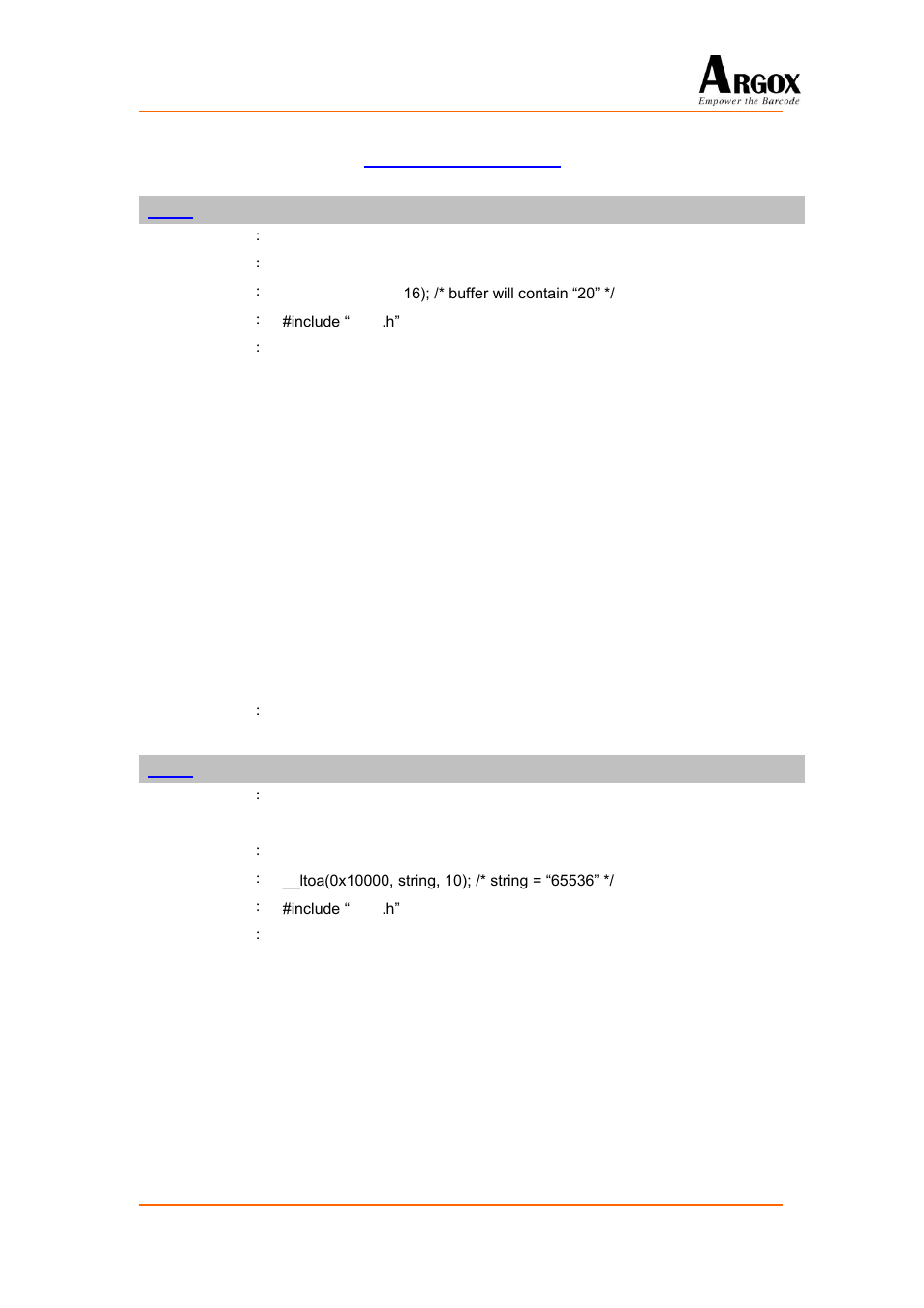 Data conversion, Itoa, Ltoa | Argox PA-20 Programming Guide User Manual | Page 108 / 130