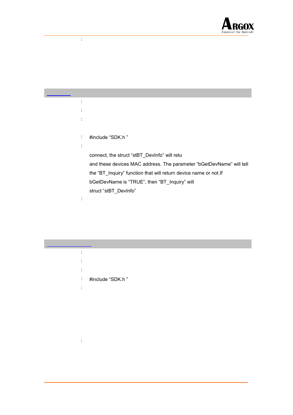 Bt_inquiry, Bt_disconnectalert | Argox PA-20 Programming Guide User Manual | Page 38 / 130