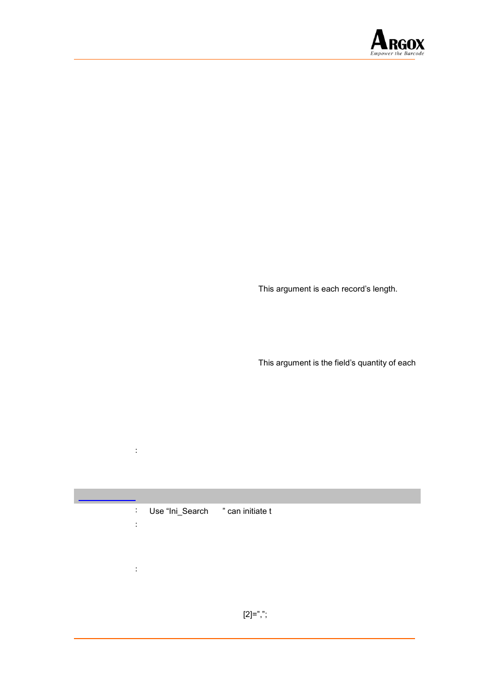 Ini_searchadv | Argox PA-20 Programming Guide User Manual | Page 57 / 130