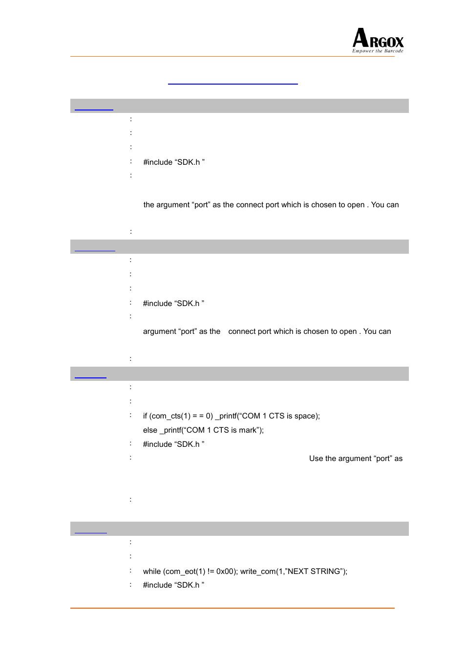 Communication ports, Clear_com, Close_com | Com_cts, Com_eot | Argox PA-20 Programming Guide User Manual | Page 91 / 130