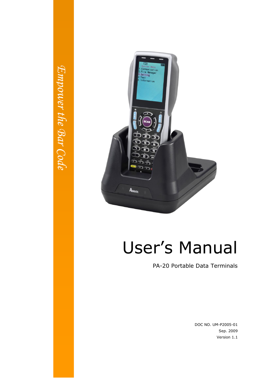 Argox PA-20 Portable Data Collectors User Manual User Manual | 42 pages