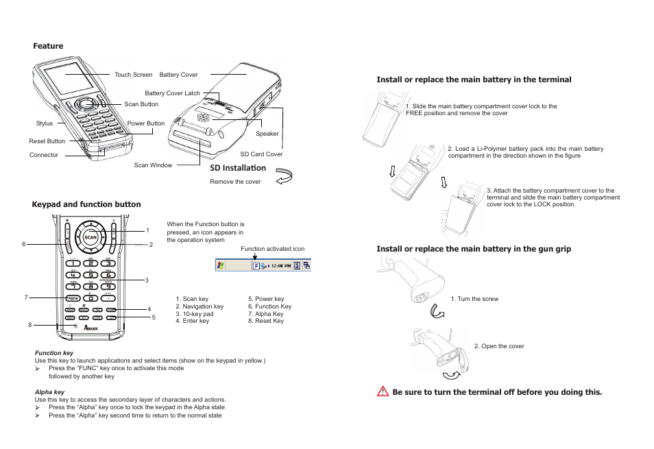 Sd installation | Argox PA-60 Quick Start User Manual | Page 2 / 2