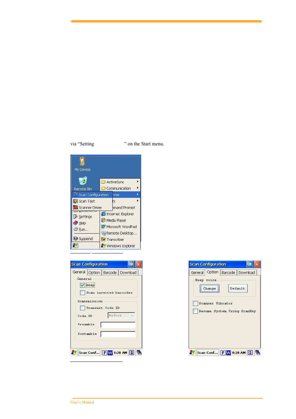 Scanning, Onfiguration, 4scanning | 1 scan configuration | Argox PT-60 User Manual | Page 46 / 86