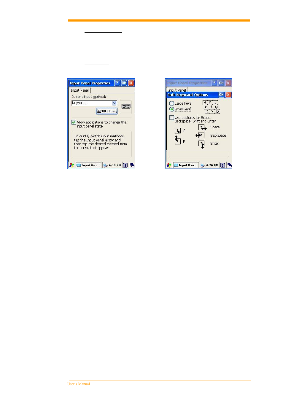Hot function key, Input panel | Argox PT-60 User Manual | Page 71 / 86