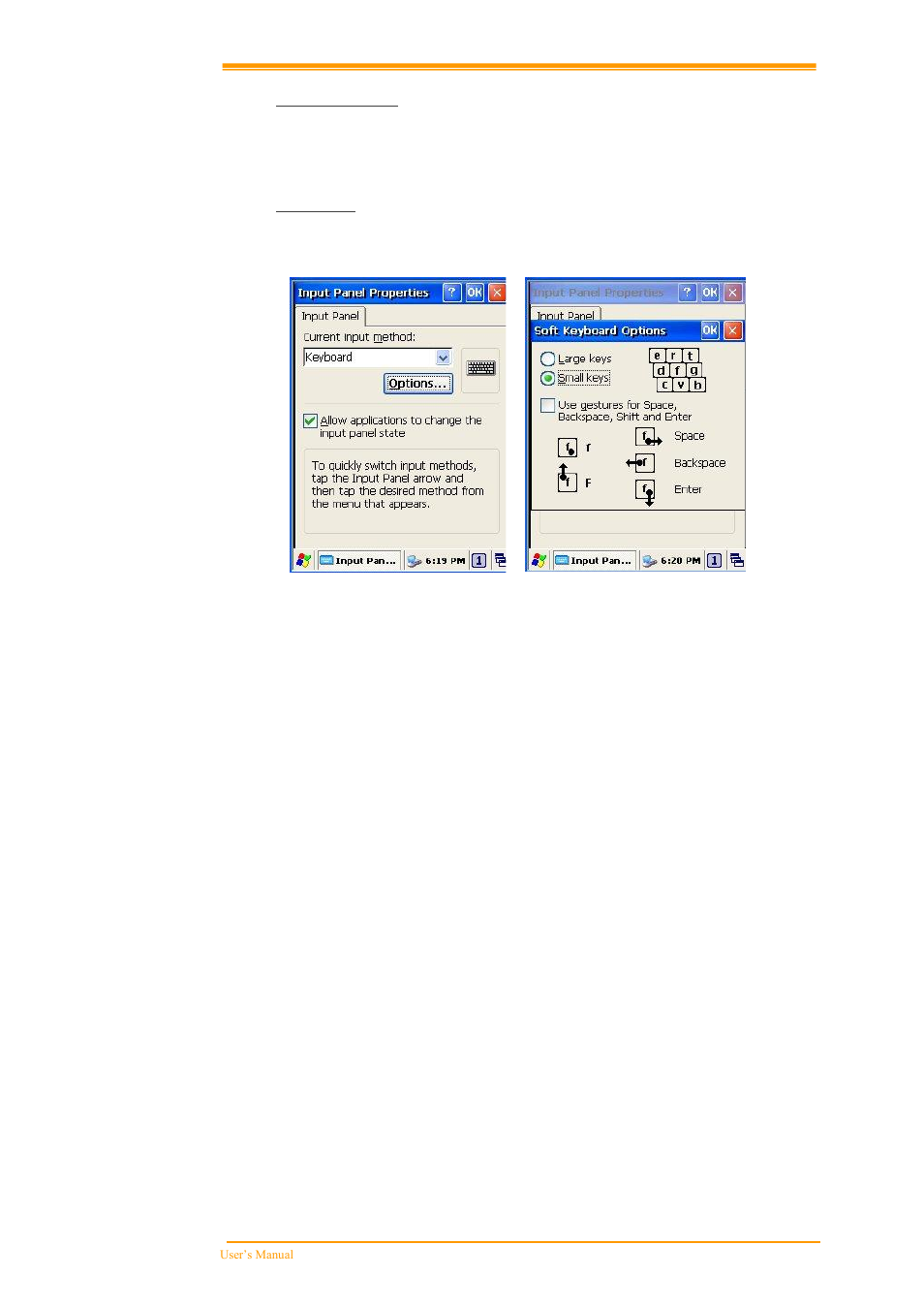 Hot function key, Input panel | Argox PT-90 User Manual | Page 73 / 89