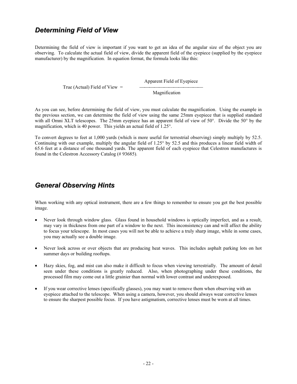 Celestron OMNI XLT 102 User Manual | Page 22 / 62