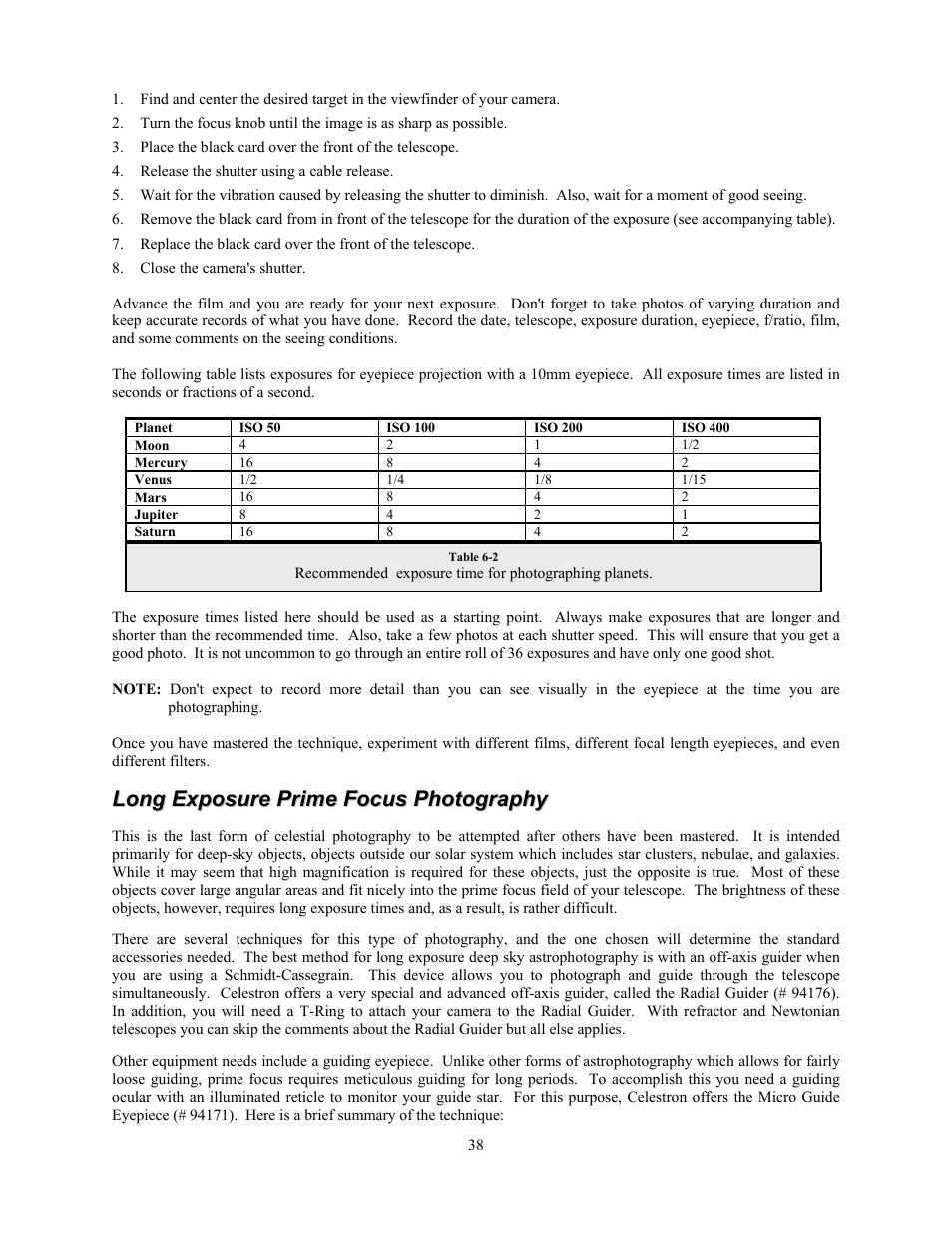 Celestron OMNI XLT 102 User Manual | Page 38 / 62