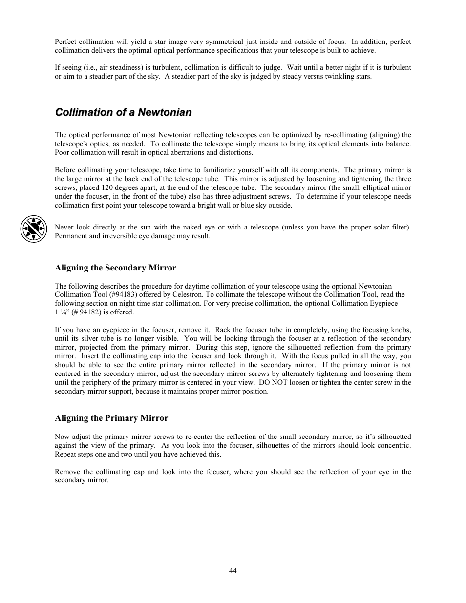 Celestron OMNI XLT 102 User Manual | Page 44 / 62