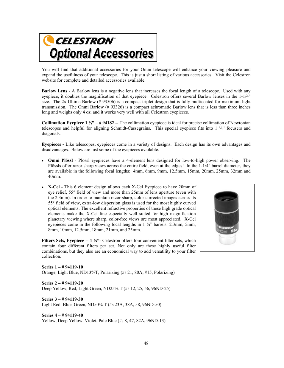 Celestron OMNI XLT 102 User Manual | Page 48 / 62