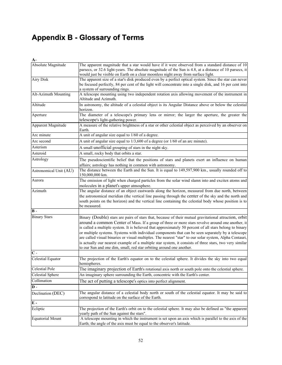 Celestron OMNI XLT 102 User Manual | Page 52 / 62