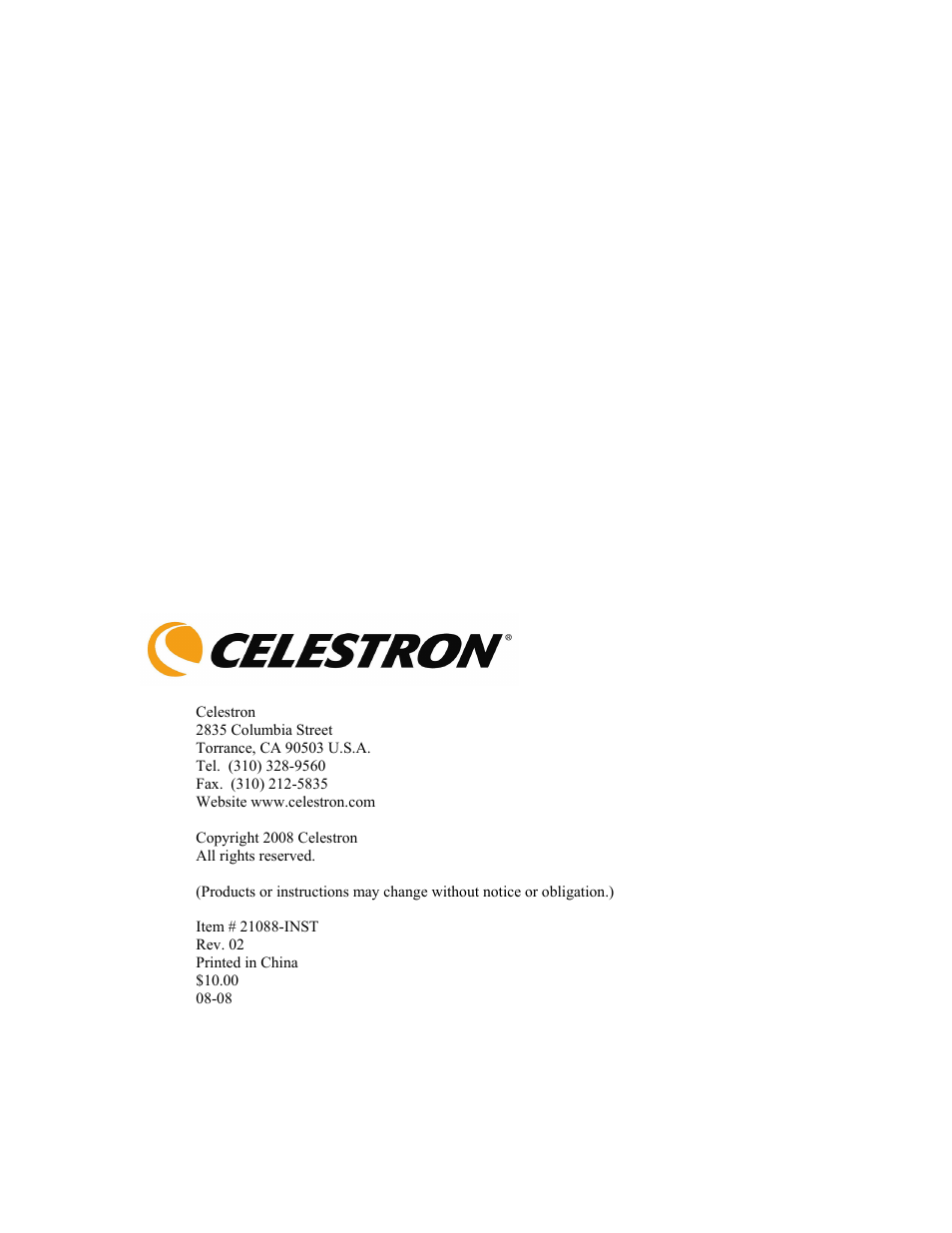 Celestron OMNI XLT 102 User Manual | Page 62 / 62