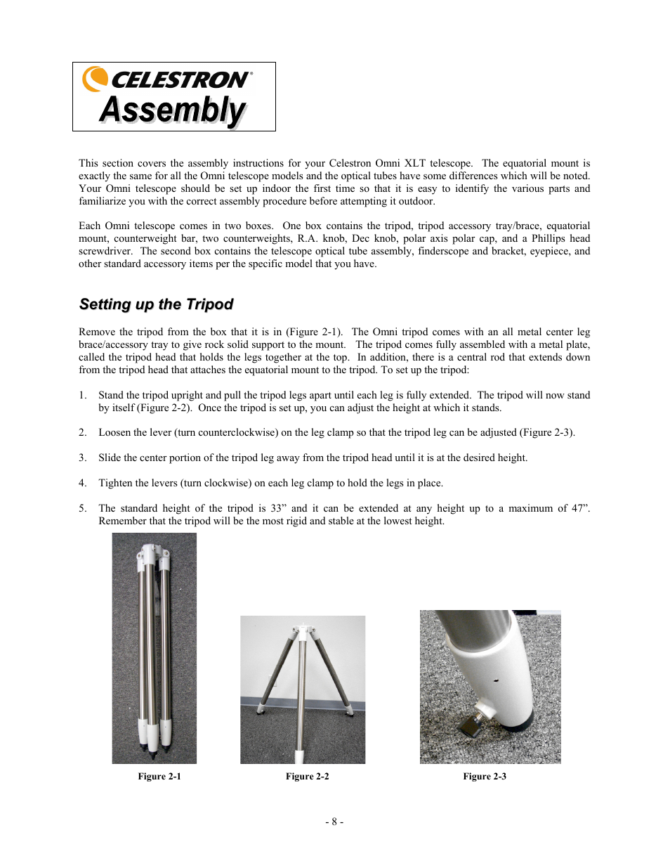 Celestron OMNI XLT 102 User Manual | Page 8 / 62