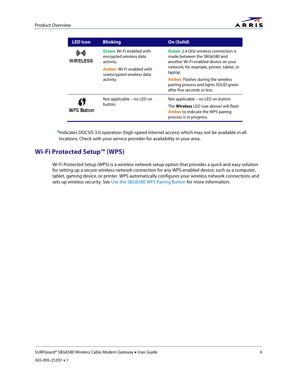 Wi-fi protected setup™ (wps) | ARRIS SBG6580 User Guide User Manual | Page 15 / 74