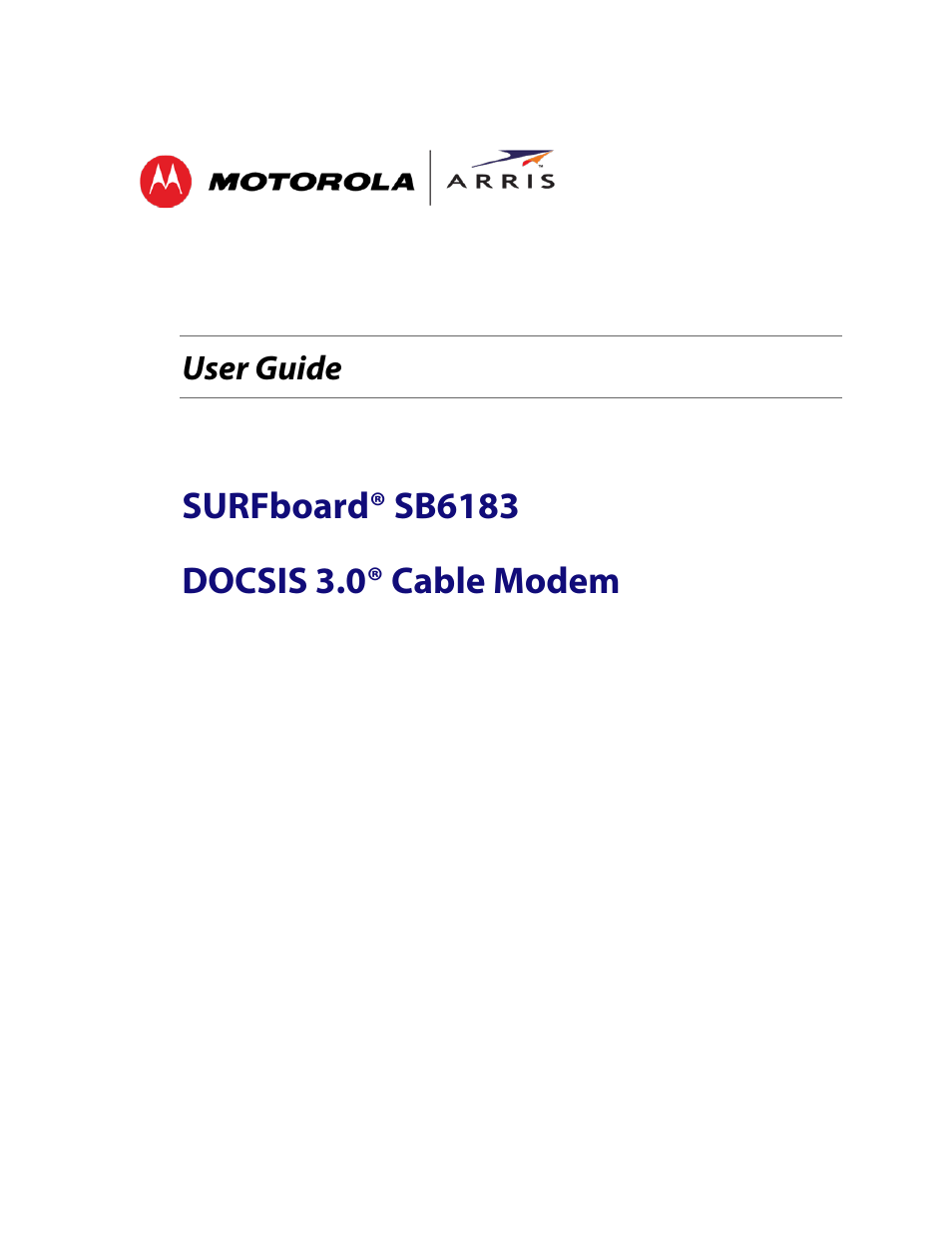 ARRIS SB6183 User Guide User Manual | 24 pages