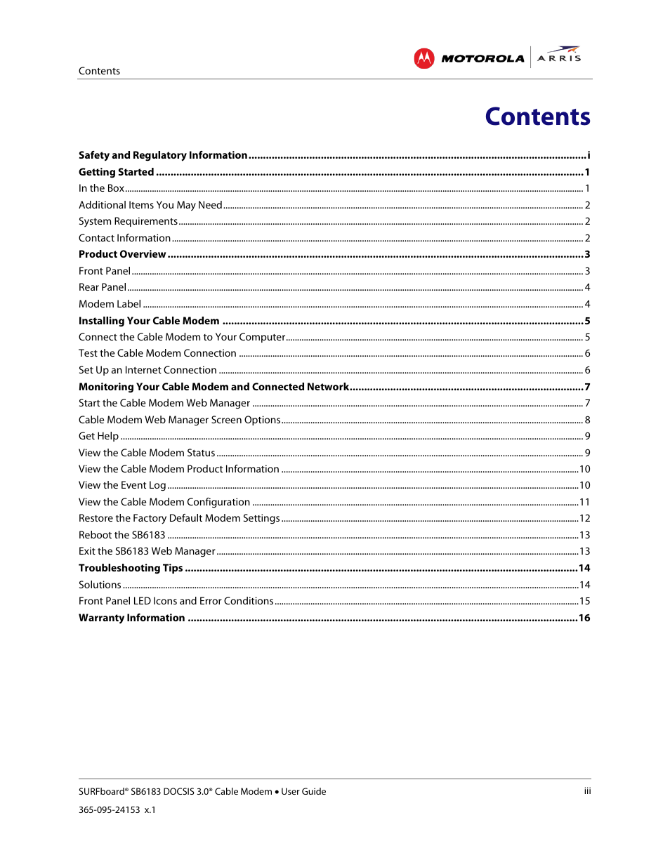 ARRIS SB6183 User Guide User Manual | Page 5 / 24