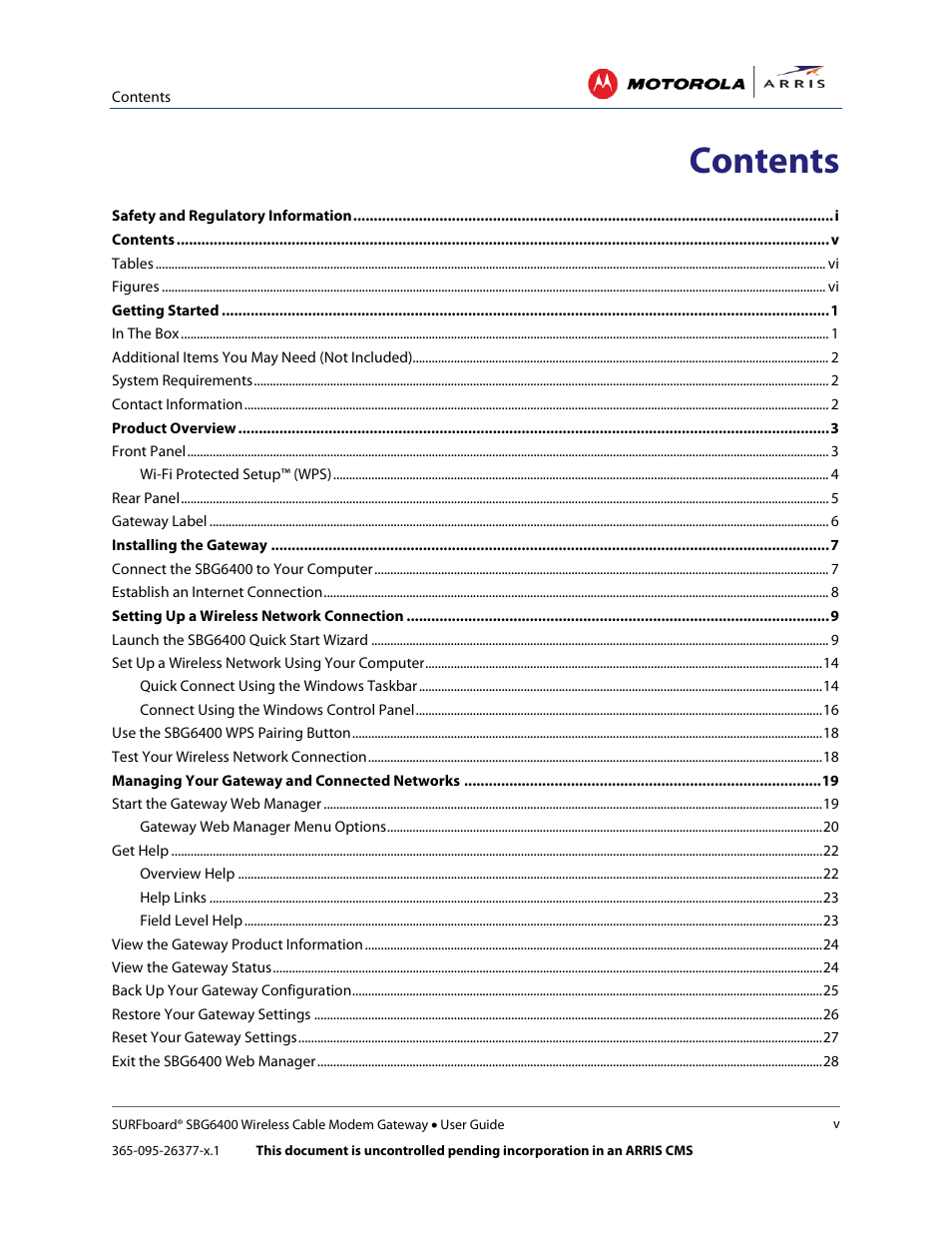 ARRIS SBG6400 User Guide User Manual | Page 7 / 59