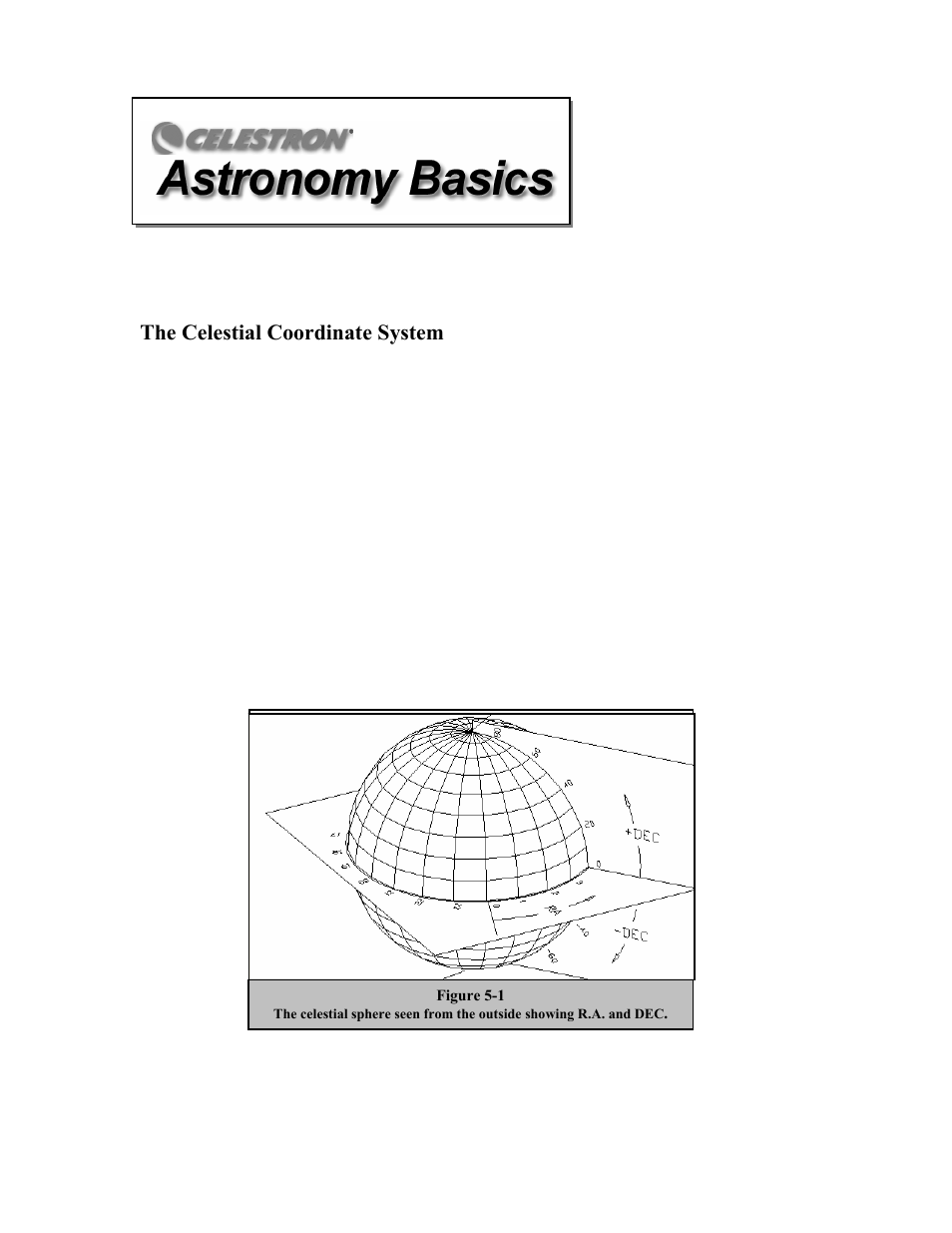The celestial coordinate system | Celestron C100ED-R User Manual | Page 32 / 67
