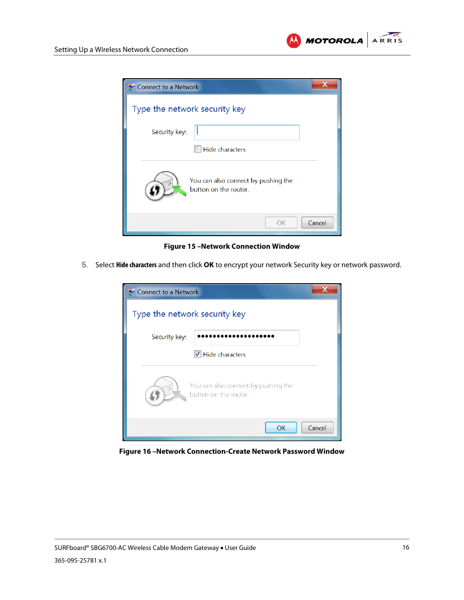 Connect using the windows control panel, Figure 15 –network connection window | ARRIS SBG6700 User Guide User Manual | Page 27 / 86