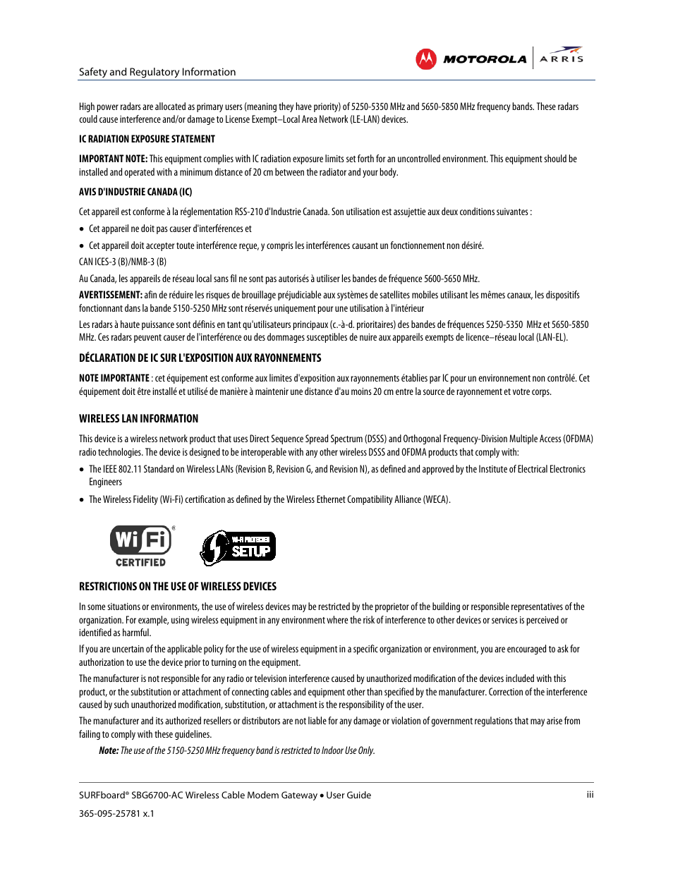 ARRIS SBG6700 User Guide User Manual | Page 5 / 86