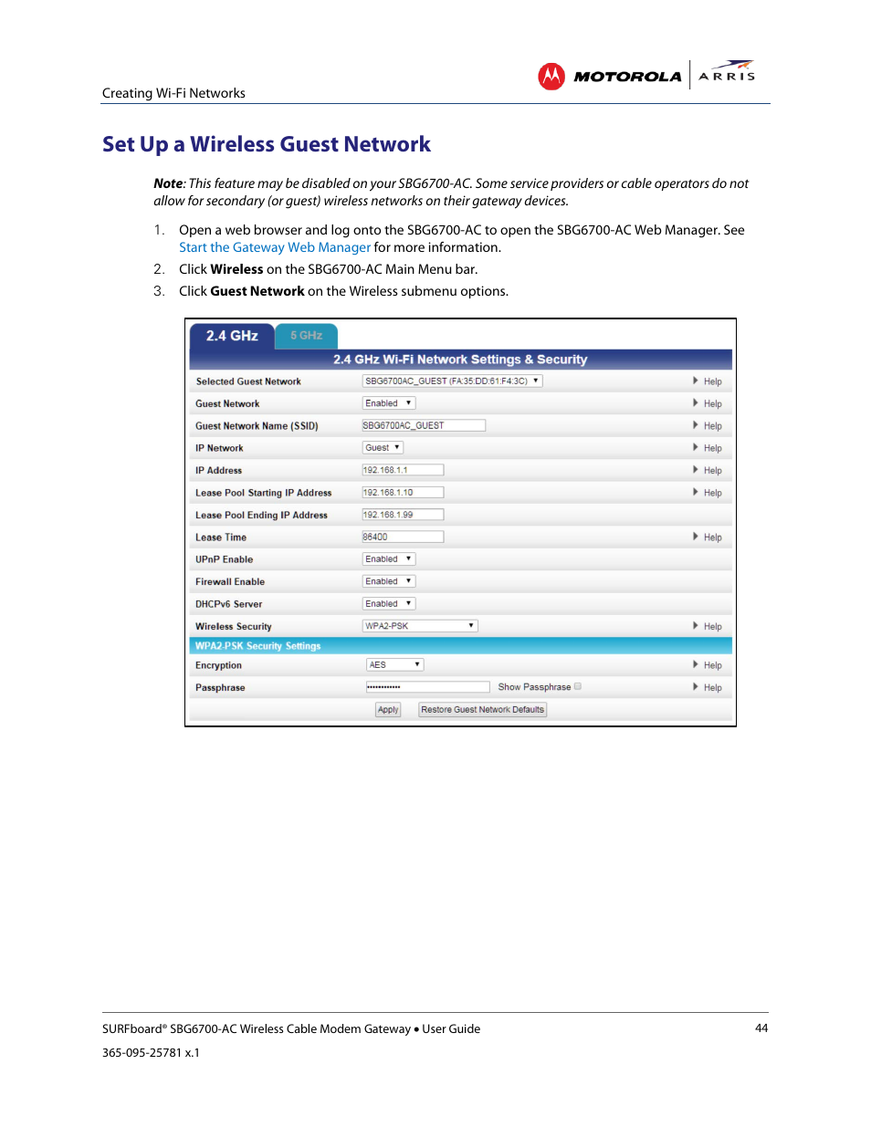 Set up a wireless guest network, Troubleshooting tips | ARRIS SBG6700 User Guide User Manual | Page 55 / 86