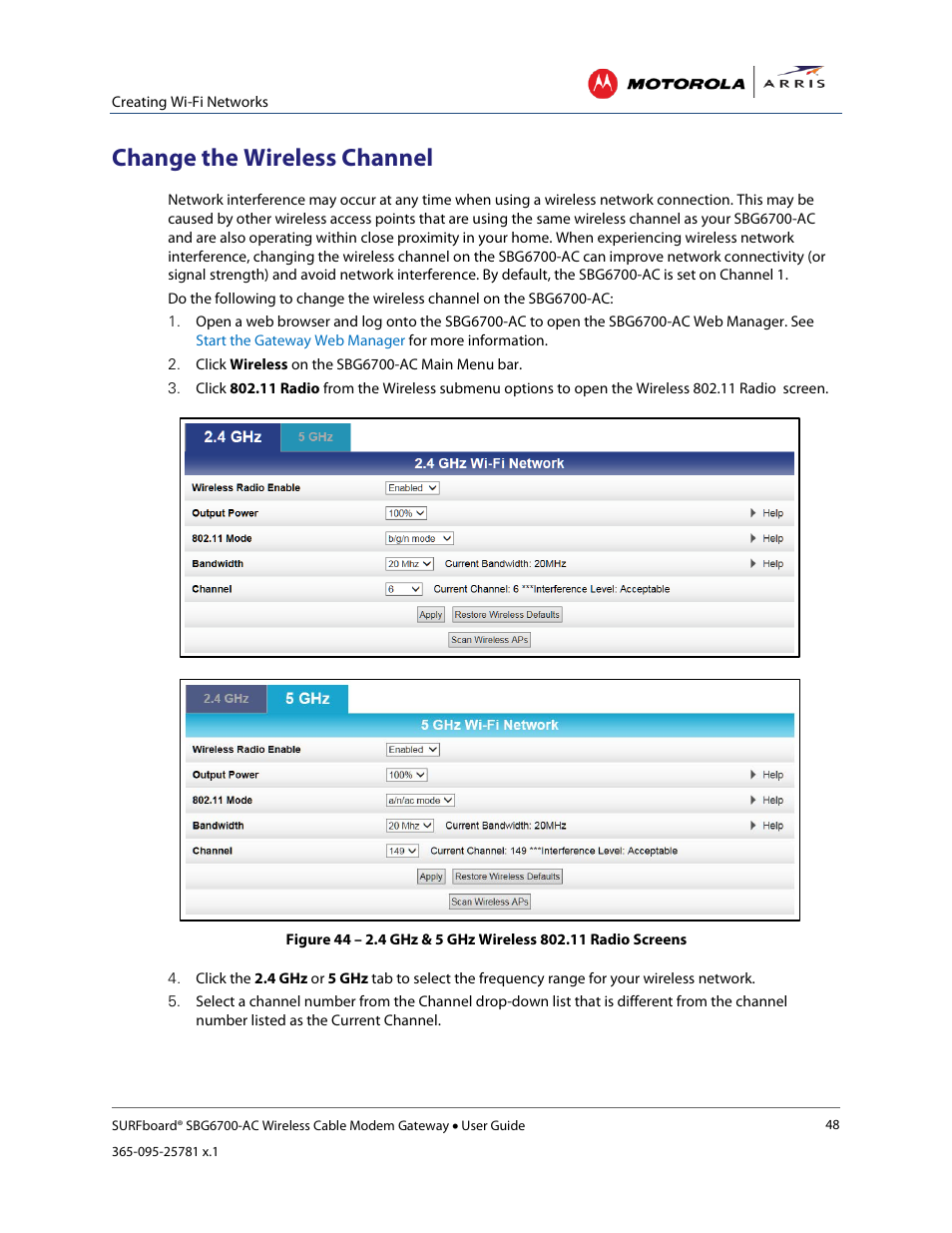 Change the wireless channel, Setup, Table 9: basic ddns screen-field descriptions | ARRIS SBG6700 User Guide User Manual | Page 59 / 86
