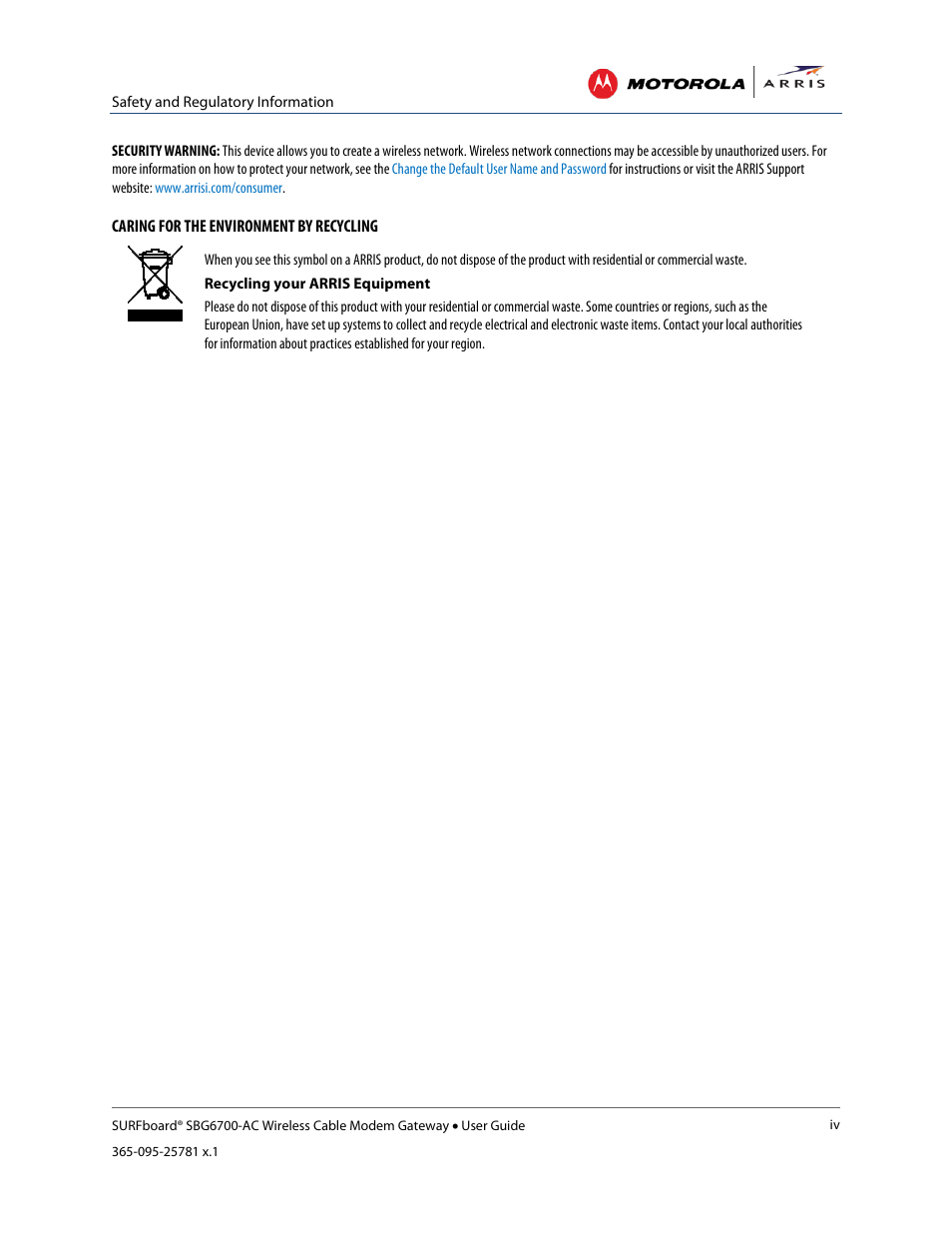 ARRIS SBG6700 User Guide User Manual | Page 6 / 86