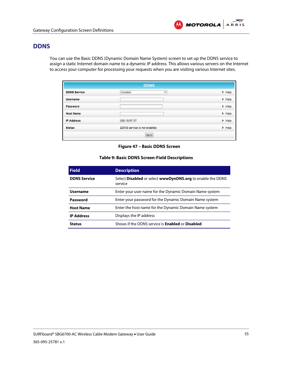 Ddns, Mac filtering, Figure 49 – advanced options screen | Figure 50 – advanced ip filtering screen | ARRIS SBG6700 User Guide User Manual | Page 66 / 86