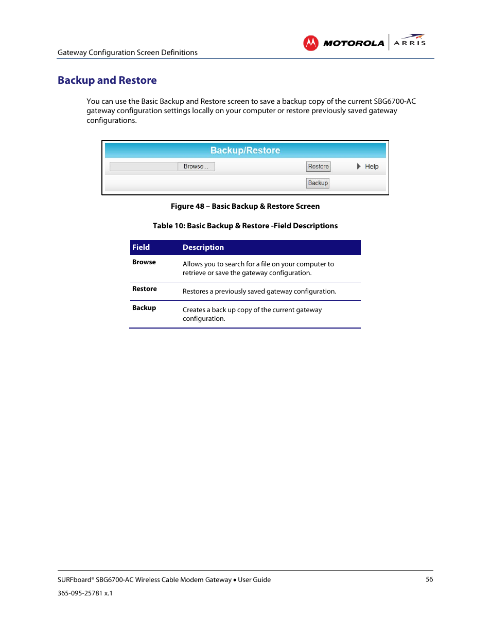 Backup and restore, Port filtering, Figure 51 – advanced mac filtering screen | ARRIS SBG6700 User Guide User Manual | Page 67 / 86