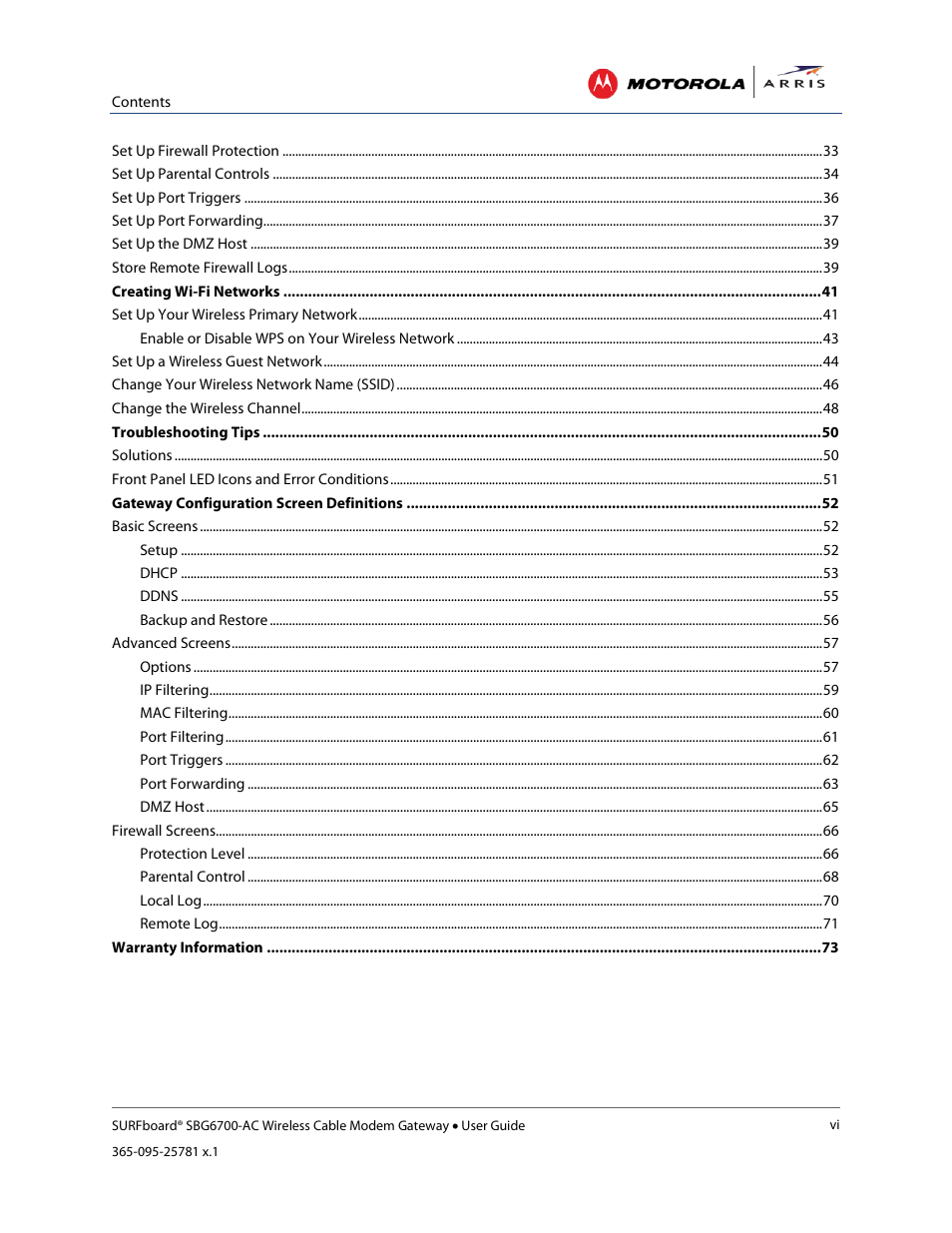 ARRIS SBG6700 User Guide User Manual | Page 8 / 86