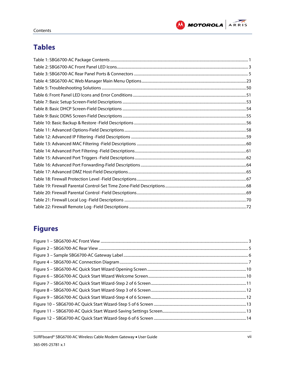 Tables, Figures | ARRIS SBG6700 User Guide User Manual | Page 9 / 86