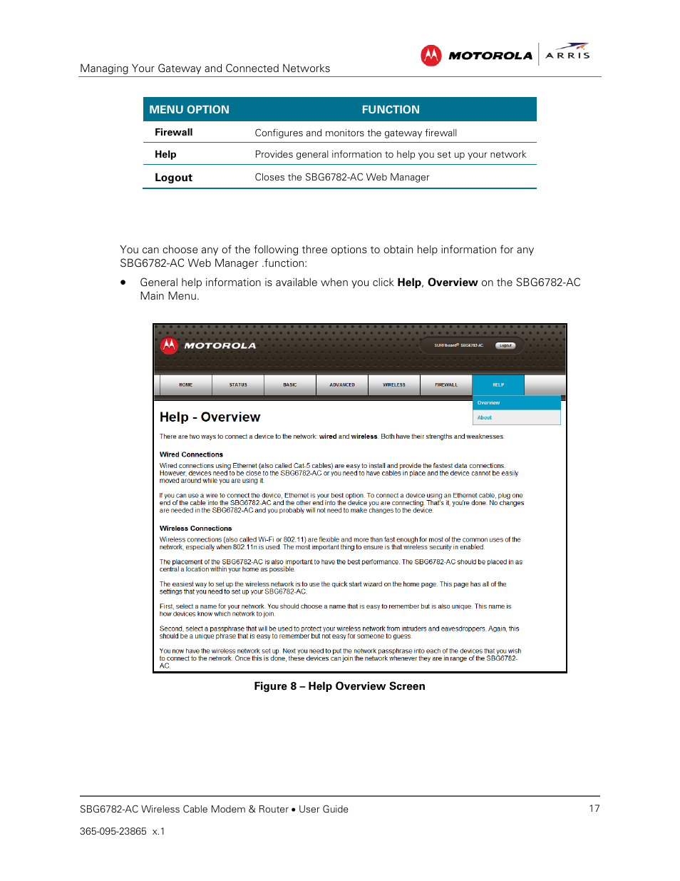Get help, Figure 8 – help overview screen | ARRIS SBG6782 AC User Guide User Manual | Page 26 / 55