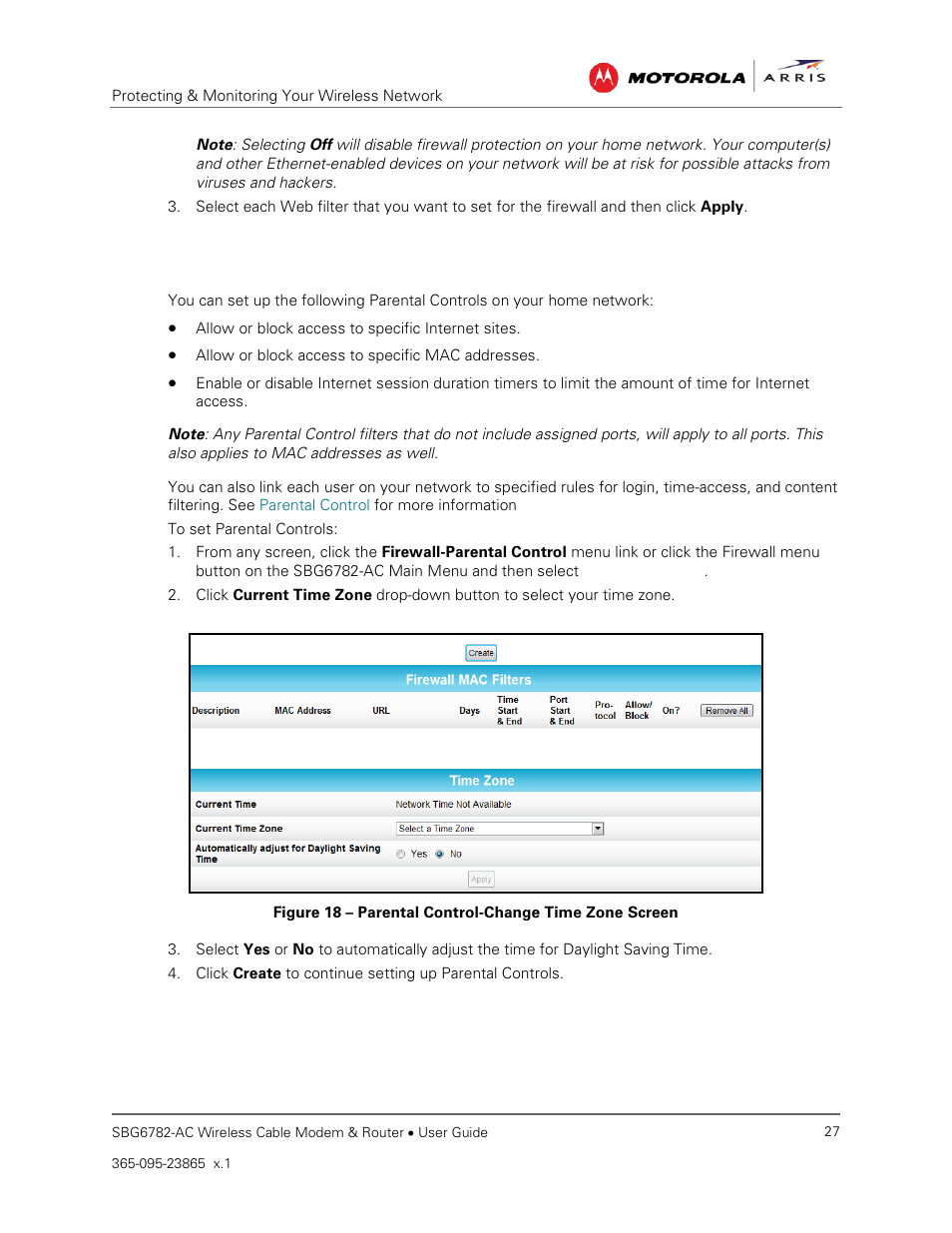 Set up parental controls | ARRIS SBG6782 AC User Guide User Manual | Page 36 / 55