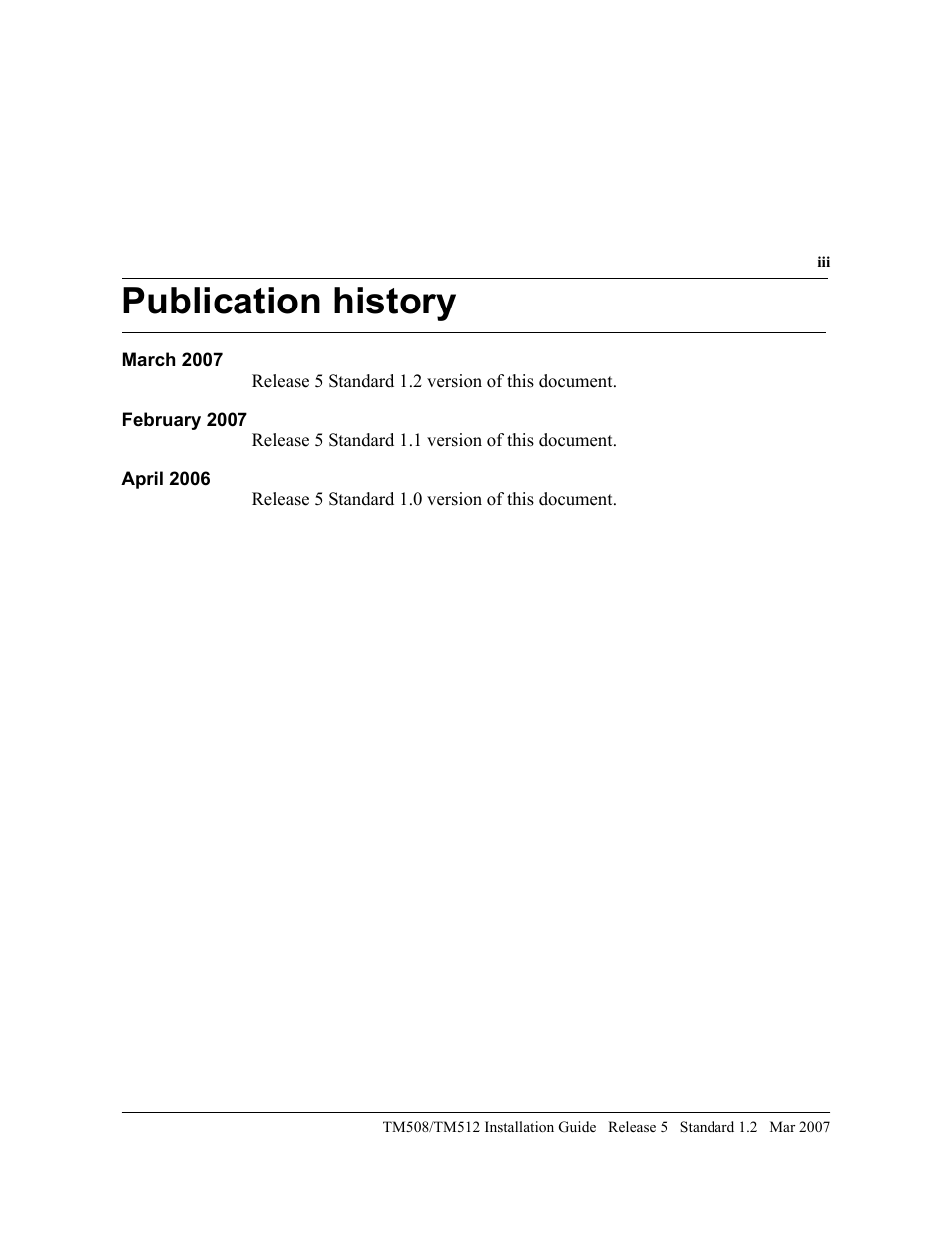 Publication history | ARRIS TM508 Installation Guide User Manual | Page 3 / 42