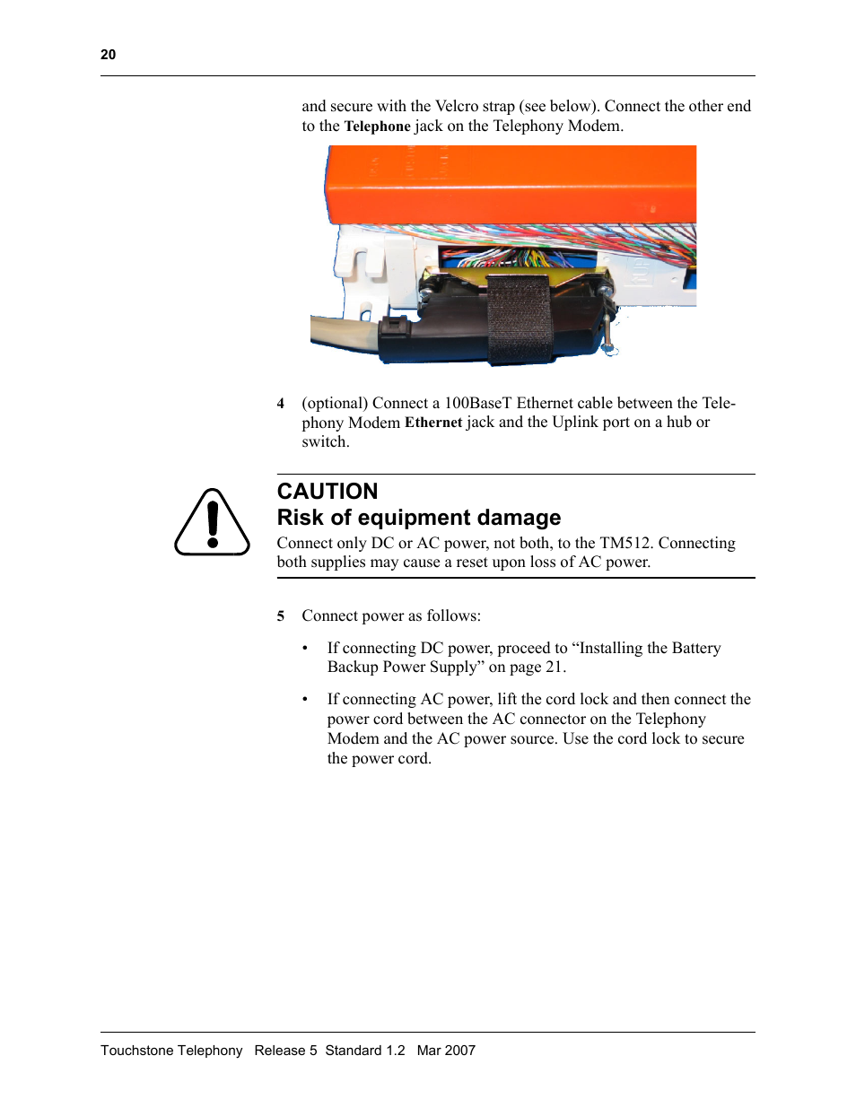 Caution risk of equipment damage | ARRIS TM508 Installation Guide User Manual | Page 30 / 42