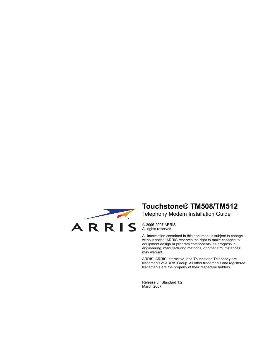 ARRIS TM508 Installation Guide User Manual | Page 42 / 42