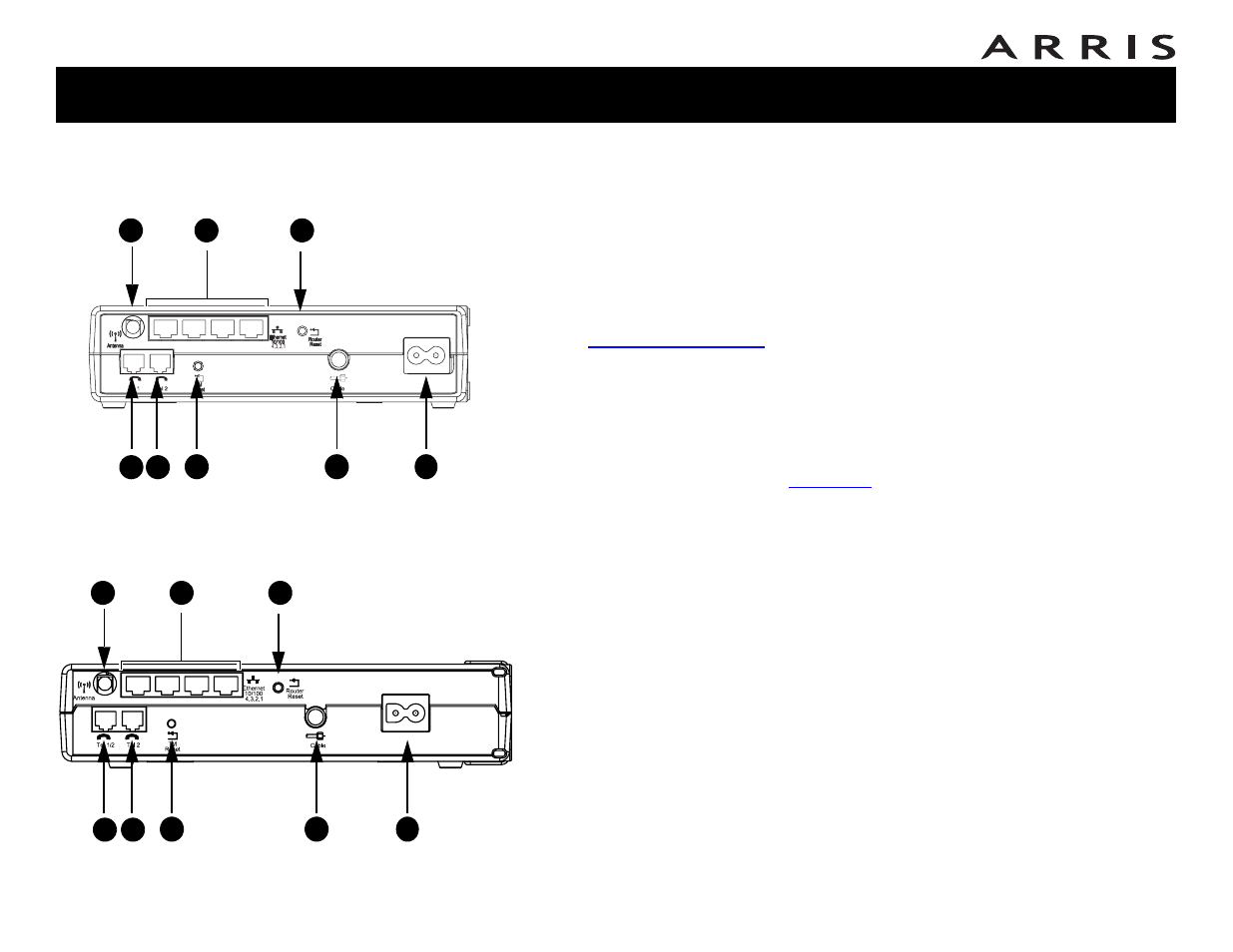 Rear panel | ARRIS WTM552 User Guide User Manual | Page 20 / 79