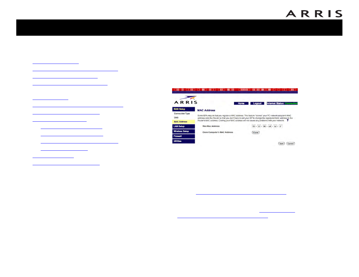 Setting the mac address | ARRIS WTM552 User Guide User Manual | Page 35 / 79