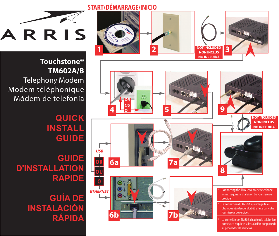 ARRIS TM602AB Quick Start Guide User Manual | 2 pages