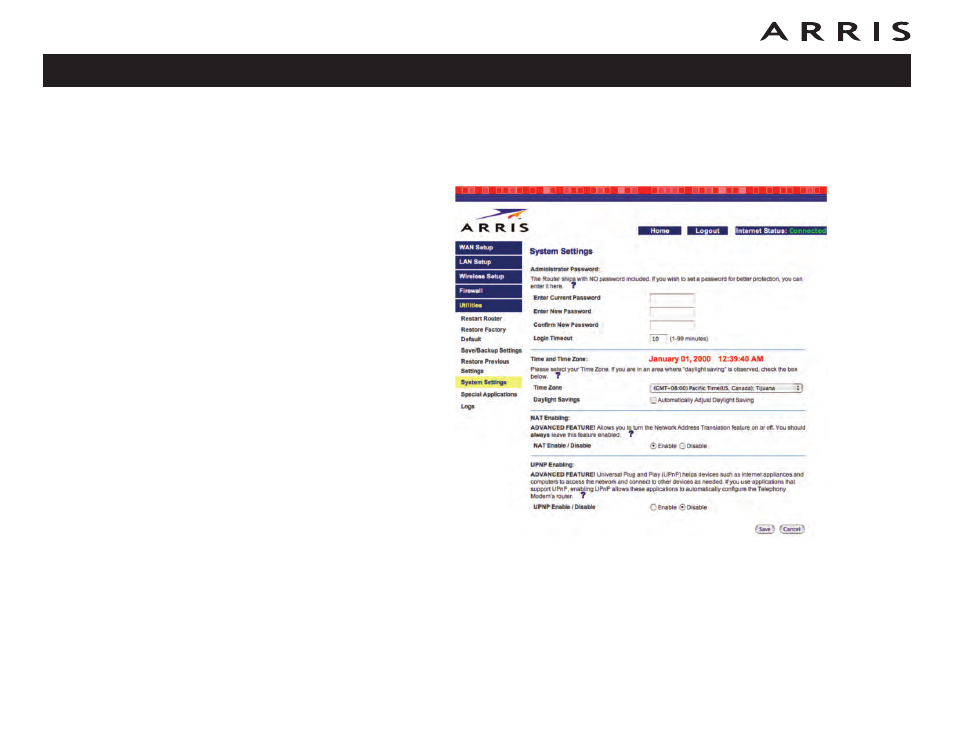 Configuring system settings | ARRIS WTM652 User Guide User Manual | Page 32 / 85