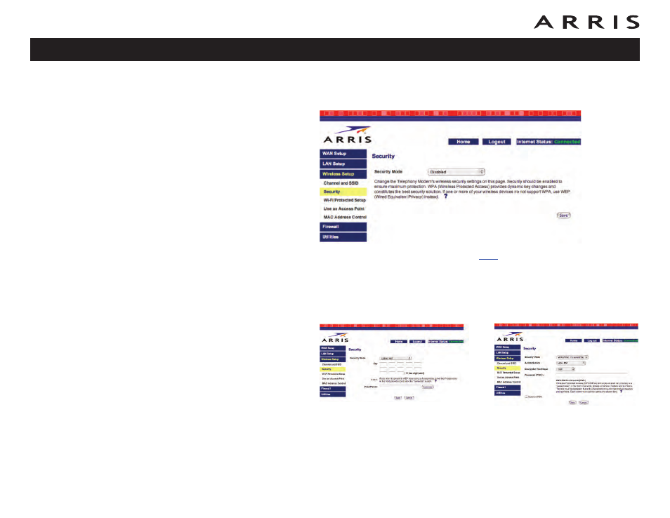 Configuring wireless security | ARRIS WTM652 User Guide User Manual | Page 40 / 85