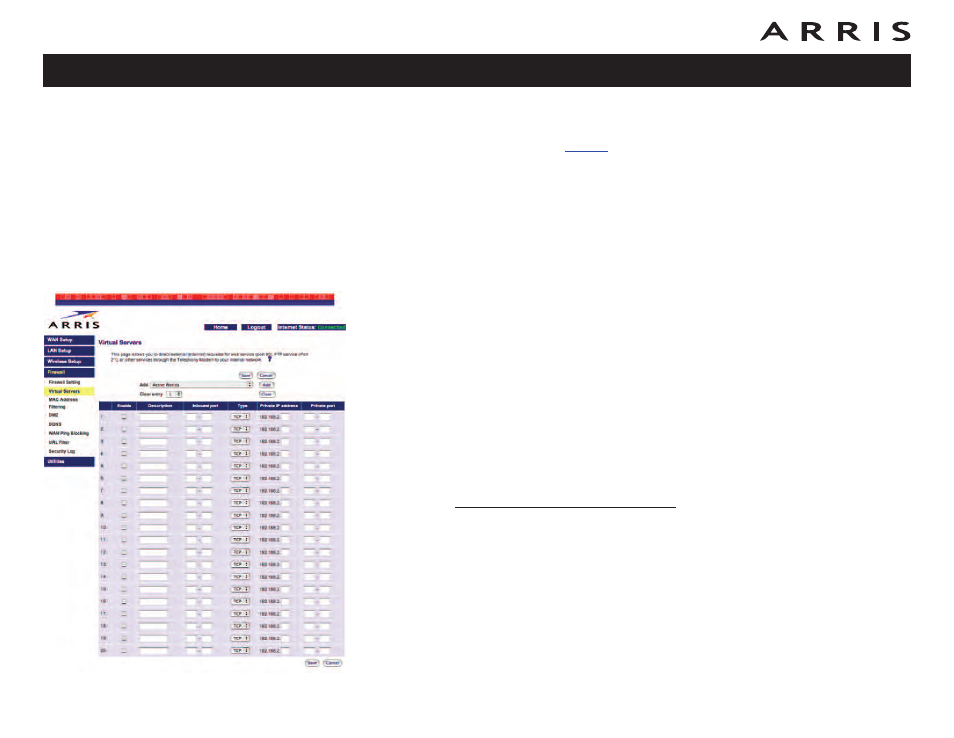 Configuring the firewall | ARRIS WTM652 User Guide User Manual | Page 43 / 85