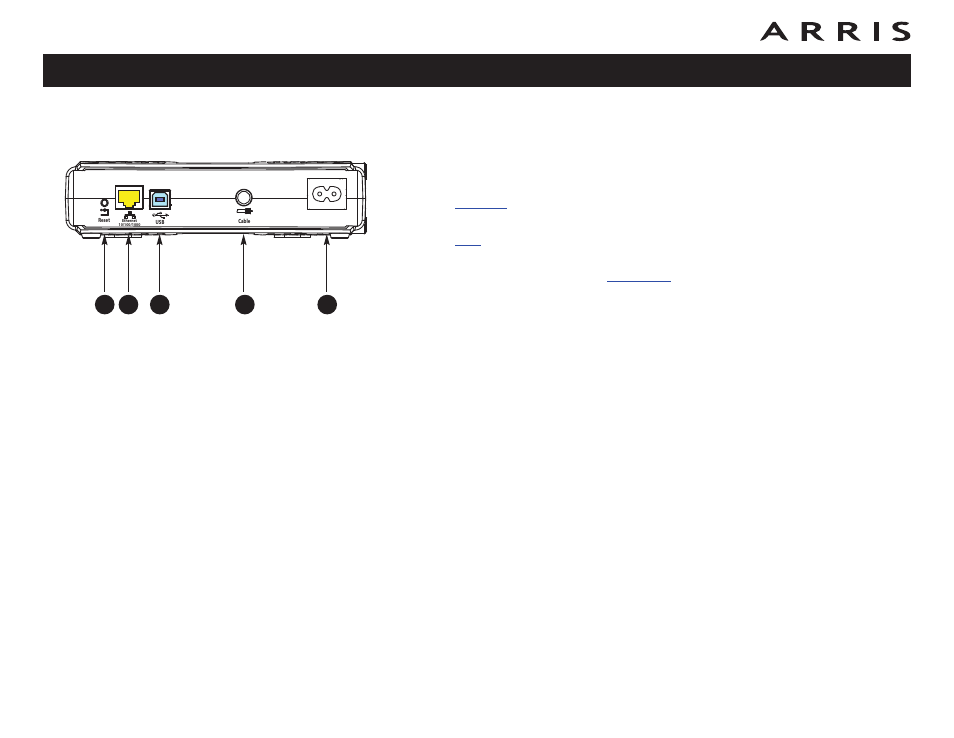 Rear panel | ARRIS WBM750 User Guide User Manual | Page 13 / 55